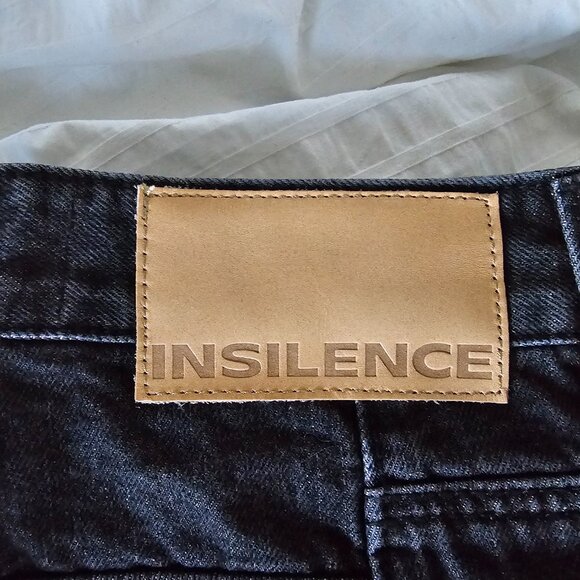 Insilence Women Daily Divided Low Waisted Wide Denim Jeans - 2024 - Black - Sz M - Picture 7 of 16